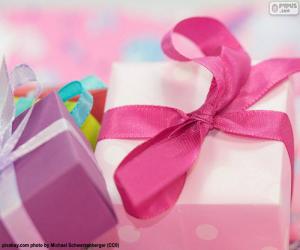 Puzzle Η ροζ κορδέλα δώρων